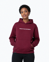 Felice di essere diverso Hoodie - Bordeaux